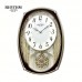 Rhythm (Japan) - 12 "Inch Magic Motion Clocks Wooden Wall Clock- 32x43x7Cm (Silent Movement, Silent Silky Brown Plastic Case)